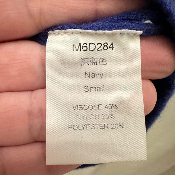 BLUE classic gold button preppy quiet luxury woman no brand soft cardigan S - Picture 7 of 13